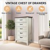Jojoka Tall 5 Drawer Dresser, Vintage Wood Storage Chest for Bedroom, Kids Room, Closet, Hallway, with Framed Fronts and Metal Handles - 4 of 4