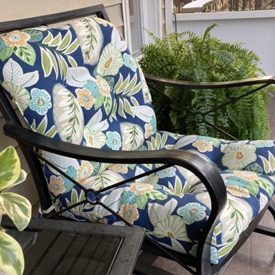 Kensington Garden 2pc 21x21 Striped Outdoor Seat and Back Cushion Set  Canopy Gray