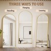 57"x22"  Full Length Mirror, Wall Mirrors Hanging or Leaning Arched-Top Full Body Mirror with Stand for Bedroom, Dressing Room, Gold - 4 of 4