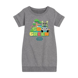 - Little Tikes - Go Green Graphic Short Sleeve Fleece Dress - 1 of 4