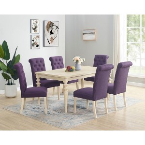 NicBex 7 Pieces Dining Table & Chairs Set for 6,Modern Kitchen Table and 6 Tufted Chairs with Wood Frame,Easy Assembly - 1 of 4