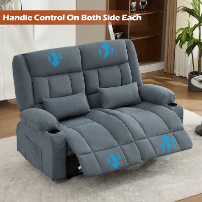 Handle control on both side each graphic overlay on recliner