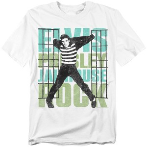 Men's Elvis Presley Jailhouse Rock Graphic T-Shirt, White, 5X