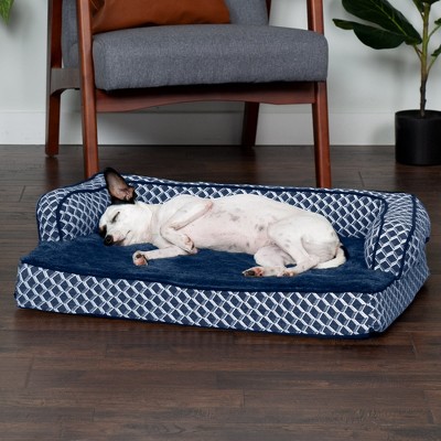 Diamond Blue Orthopedic Foam Comfy Couch Pet Bed, Medium