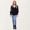 Anna-Kaci Women’s Knit Wrap Top with Long Sleeves, Textured Ribbed Fabric and Side Tie Detail Creating a Feminine Silhouette - 3 of 4
