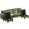 Chenille Sectional Sofa, U Shaped Sofa Couch with High Density Memory Foam, 4 Seat Comfy Modular Sofa Couch for Living Room - 3 of 4