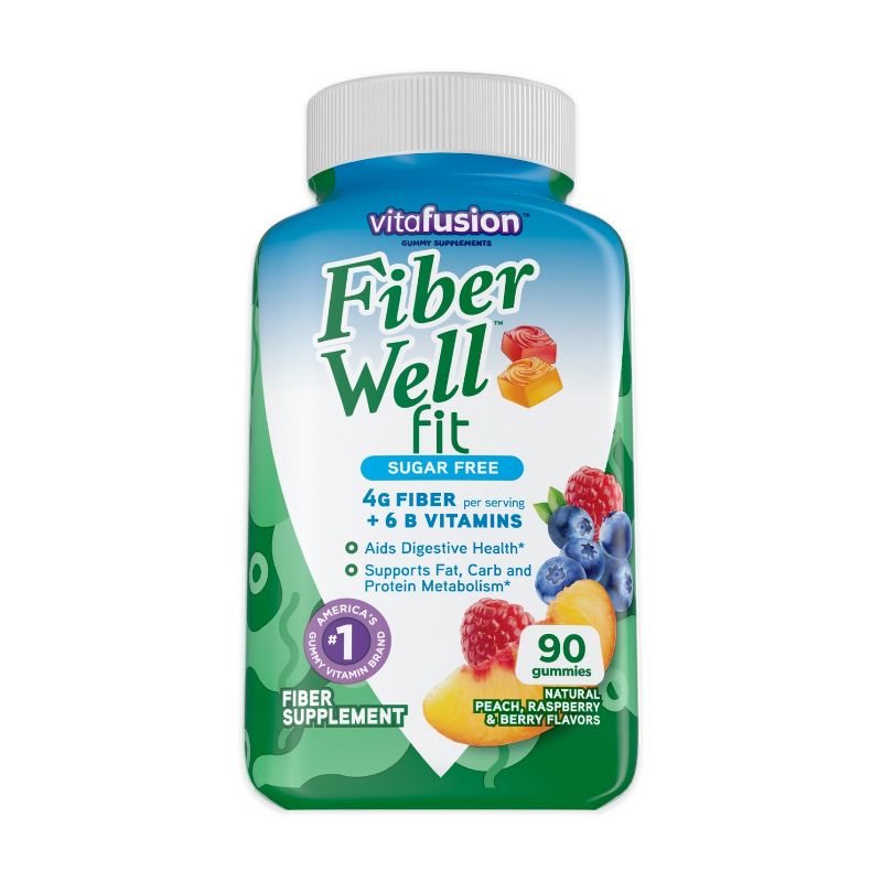 Vitafusion Fiber Well Fit Gummies - Peach, Strawberry & Berry - 90ct, 1 of 14
