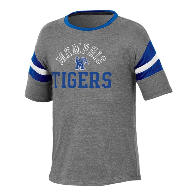 NCAA Memphis Tigers Girls&#39; Short Sleeve Striped Shirt, 1 of 4