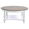 Galano Marcello 34.6 in. Round Solid Wood Top Coffee Table in White and Oak, White, Oak - 2 of 4