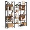 VASAGLE 5-Tier Bookcase with 14 Shelves, Book Shelf with Metal Frame, Bookshelf for Living Room, Home Office, Industrial Style, Rustic Brown and Black - 4 of 4