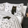 2pc Twin Kids' Striped Bear Reversible Quilt Set Gray/Black - Lush Décor: Kids Bedding, Modern Animal Theme, OEKO-TEX Certified - 3 of 4