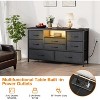 8-Drawer TV Stand and Dresser with LED Lighting & Power Outlets for 55'' TV, Perfect for Bedroom and Living Room - 4 of 4