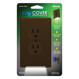Westek LumiCover Aged Bronze Bronze 1 gang Plastic Duplex Outlet Nightlight Wall Plate 1 pk - 1 of 1