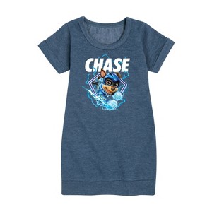 - Paw Patrol - Chase Lightning Graphic Short Sleeve Fleece Dress - 1 of 4