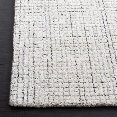 Ivory and Grey Abstract Hand-Tufted Wool Area Rug, 8' x 10'