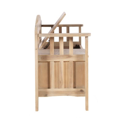 Aria Rustic Natural Wash 52" Split Seat Storage Bench
