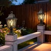 Outdoor Post Light 2-Pack, Black Lamp Post Lantern with Clear Glass, Pier Mount Base, Hardwired Waterproof Light for Garden, Patio, Pathway - 2 of 4