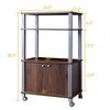 SEVOBAL Kitchen Storage Three Tier Cabinet Cart with Wheels for Multi Room Use for Kitchen Organization, Brown, 25.4"*19.5"*14.11" - 4 of 4