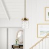 Modern Gold Pendant Light with Clear Hand-Blown Glass Shade, Hanging Fixture for Kitchen Island or Entry - 3 of 4