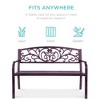 Best Choice Products Outdoor Steel Bench Garden Patio Porch Furniture w/ Floral Design Backrest - 3 of 4