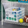 Sterilite Storage Crate, Stackable Plastic Bin Open Basket with Handles, Organize Home, Garage, Office, School, White, 6-Pack - 3 of 4
