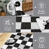 Acekool 5x7 Washable Area Rug, Modern Checkered Plaid, Non-Slip, Stain Resistant Ultra-Thin Low Pile Carpet for Living Room, Bedroom, Grey - 3 of 4
