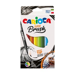 CARIOCA Super Brush Washable Felt Tip Pens - 10 Pieces - 1 of 4