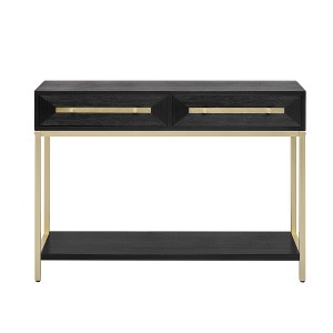 LIVAREEmlen Entryway Table, Console Table with Two Drawers, Retro Hallway Table with Striking Geometric Design for Entryway and Living Room - 1 of 4