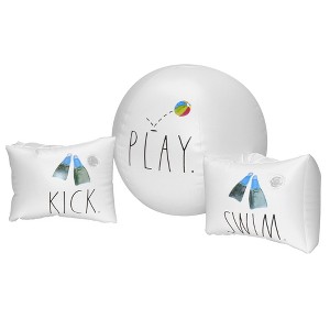 Select Brands: Rae Dunn Swim Kick Play Water Wings & 12" Beach BallG0810034401991 - 1 of 4