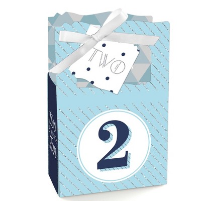 Big Dot of Happiness Two Much Fun - Boy - 2nd Birthday Party Favor Boxes - Set of 12