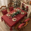 Christmas Checkered Tablecloth Rectangle - Red Buffalo Plaid Linen Cotton Gingham Xmas Table Cloths - 4 of 4