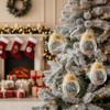 SEVOBAL Tree Ornaments 4 PCS Set 4.7" Glass Christmas Ball Ornaments Holiday Hanging Tree Decorations for Party Tree Decor, White, 4.7"*4.7"*4.7" - 4 of 4