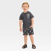 Grayson Mini Toddler Boys' Lightning Bolt Pull-On Cargo Shorts - Black - 3 of 3