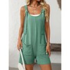 Women's Summer Casual Sleeveless Rompers Scoop Neck Striped Bib Shorts Jumpsuit Beach Overalls Vacation Outfit Clothes - 3 of 4