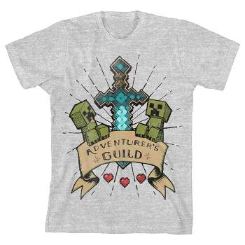 Minecraft Adventurer's Guild Boy's Heather Grey T-shirt