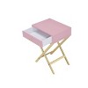 16" Coleen Accent Table Pink/Gold Finish - Acme Furniture: Brass Base, Wood Veneer, No Assembly Required - 2 of 4