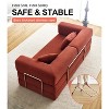 Racxily 78.8in Convertible Corduroy Sofa, Sofa Bed for Living Room and Bedroom, Upholstery Sofa, Orange - 4 of 4