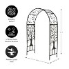 Plow & Hearth Arch Metal Outdoor Garden Arbor | Tree of Life | 7 feet | Black | Iron Trellis Lattice for Climbing Plants | Wedding Arch | Patio - 3 of 4