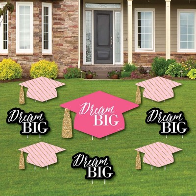 Big Dot of Happiness Dream Big - Yard Sign & Outdoor Lawn Decorations - Graduation Party Yard Signs - Set of 8