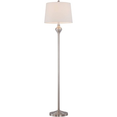 Mason Brushed Steel 3-Piece Lamp Set with White Drum Shades
