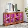 Okak Display Cabinet, Curio Cabinet with 4 Vintage Design Glass Doors，Storage Cabinet for Living Room, Bedrooom, Office - 2 of 4