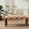 GDFStudio Martina Modern 45" Solid Wood and Jute Fabric Upholstered Bench - 2 of 4