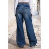 Womens Mid Rise Wide Leg Drapery Relaxed Fit Jeans Streetwear Vintage Straight Leg Pants - 3 of 4
