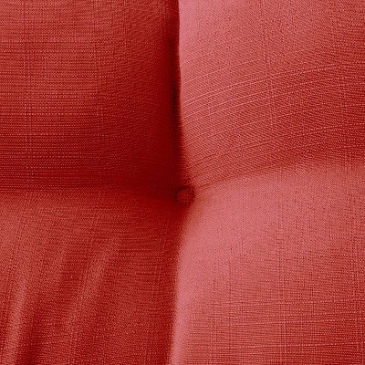 Red Tufted Outdoor Loveseat Cushion with Polyester Fill, 44" x 19"