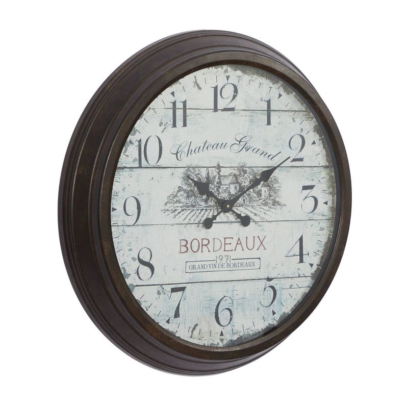 Metal Wall Clock with Bordeaux Brown - Olivia & May, 5 of 8