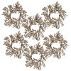 Gulches Set of 6 Luxurious 12" Champagne Gold Boxwood Candle Rings - Elegant Decorative Wreaths for Tabletop Centerpieces and Seasonal Displays - 2 of 4