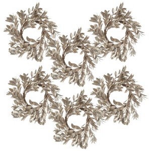 Chery Life Set of 6 Christmas Wreaths, D11.8" Boxwood Candle Ring - 1 of 4