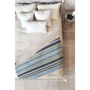 Sheila Wenzel-Ganny Lavender Mint Blue Stripes Fleece Blanket - Deny Designs - 1 of 2