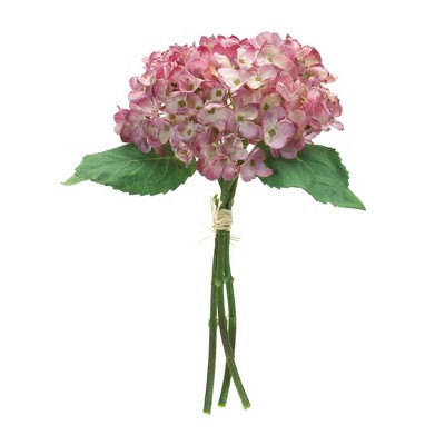 Pink and Green Artificial Hydrangea Bundle Set for Fall