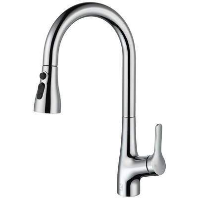 Elegant Lighting Andrea Single Handle Pull Down Sprayer Kitchen Faucet in Chrome